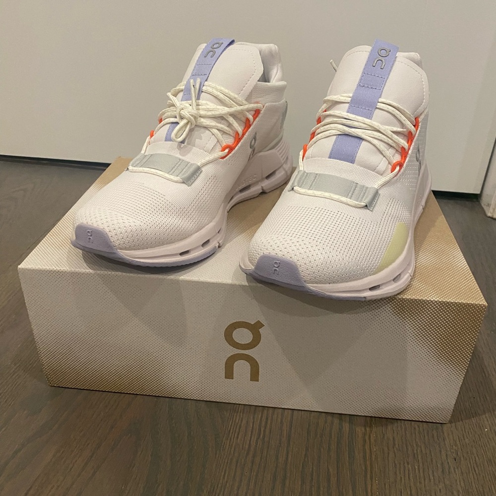 NWT On Cloudnova | White/Glacier | Size 8